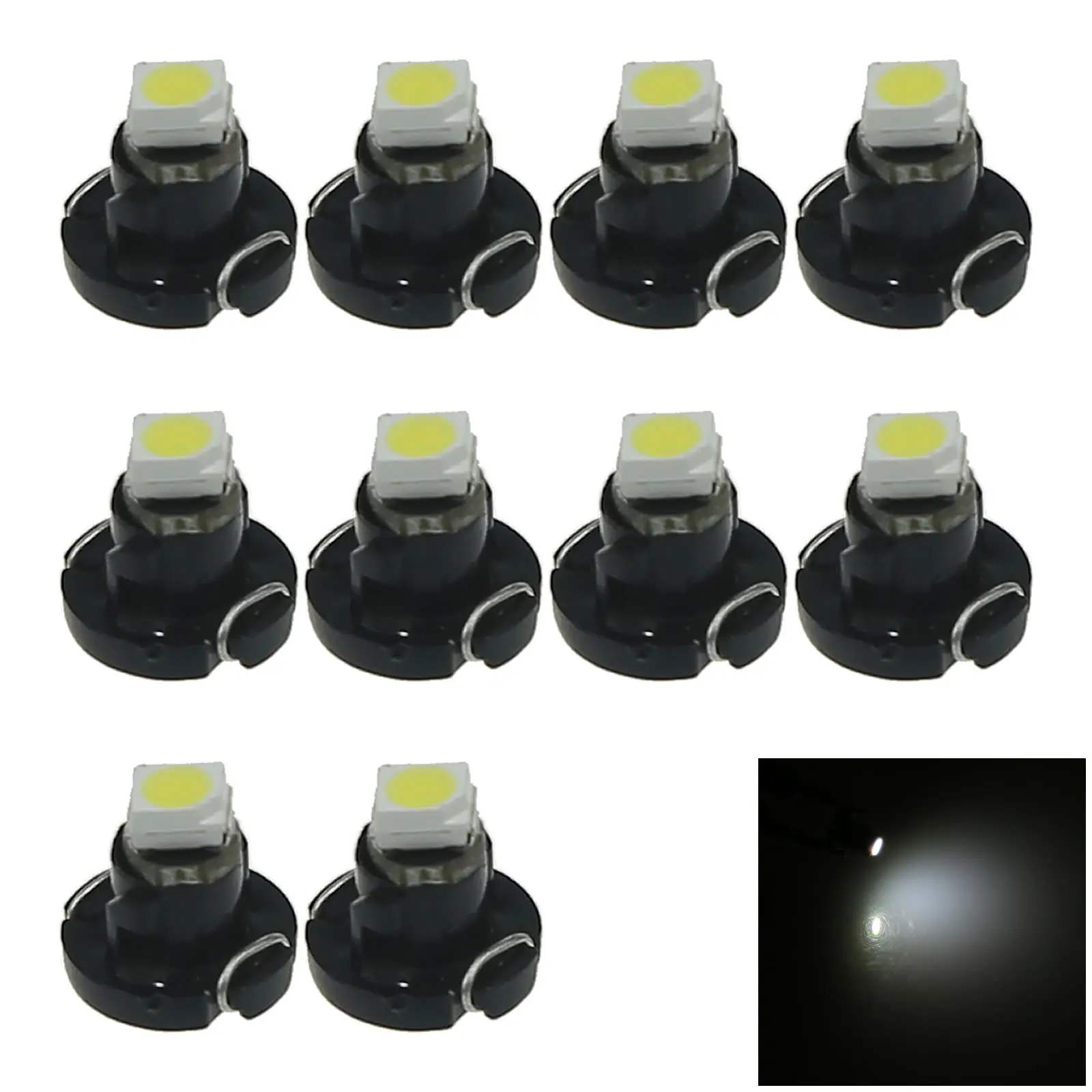 

10x белая автомобильная лампа T3 светильник NEO Dash Twist Socket HVAC Panel Blub 1 излучатели 1210 SMD СВЕТОДИОДНЫЙ 397-sa5-003 N001-W