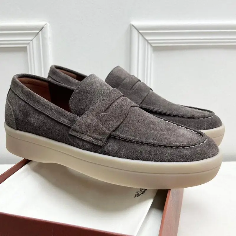 

Designer Suede Men Loafers 2023 Summer Men Flat Shoes Luxury Slip-on Causal Moccasin Comfortable Mules Lazy Loro Shoes