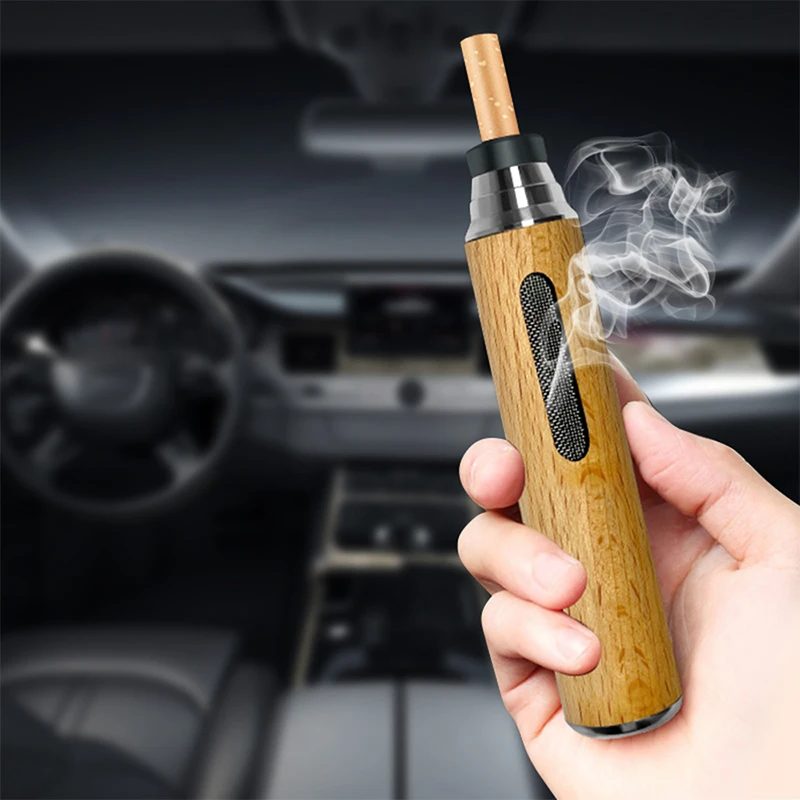 

Walnut Wood Car Ashtray Cigarette Cover Holder for Smoking Mini Portable Personal Anti-ash Tray Smoking Accessorries