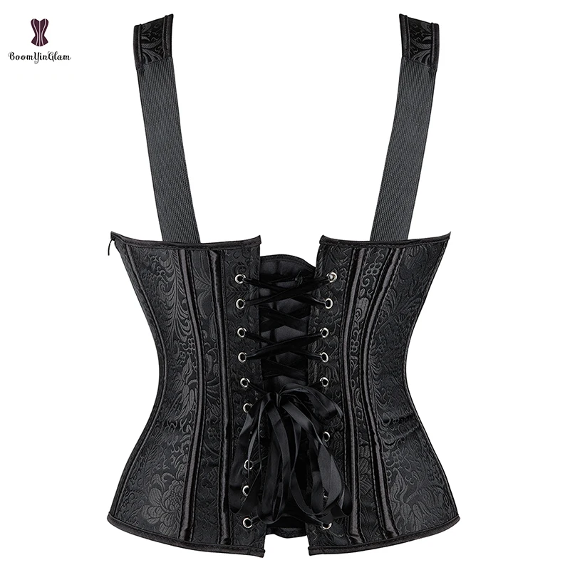 2022 Gothic Strap Corset Dress With Skirt Halloween Costumes Lace Up Boned Bustiers & Corsets Skirt Set Plus Size S-6Xl