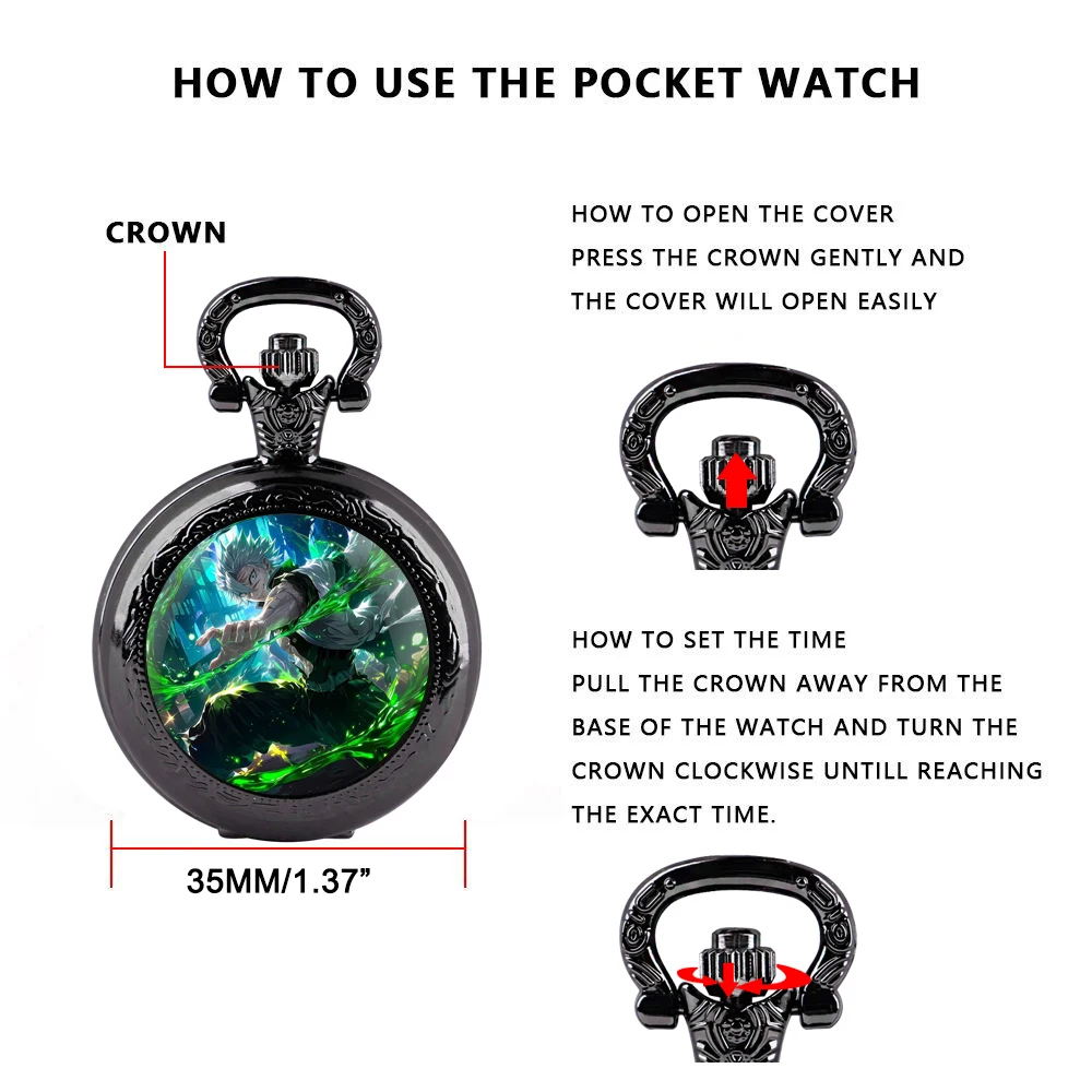 Кварцевые карманные часы с аниме-изображением ююютсу кулон ожерелье цепочка