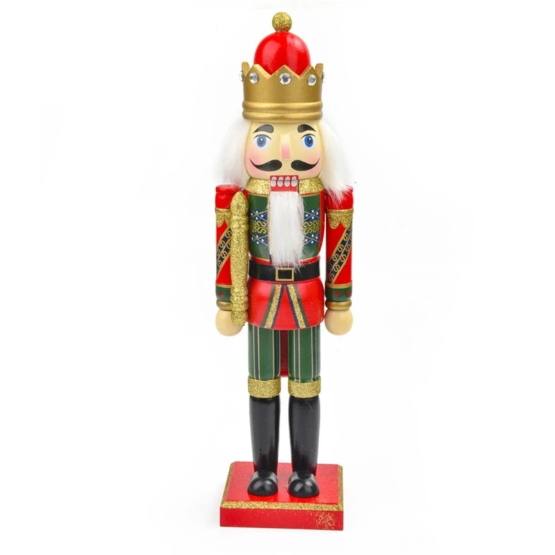 

Christmas Wood Nutcrackers Soldier Ornament 35cm Wood Crafts Ornament for Festival Party Kitchen Decor Present