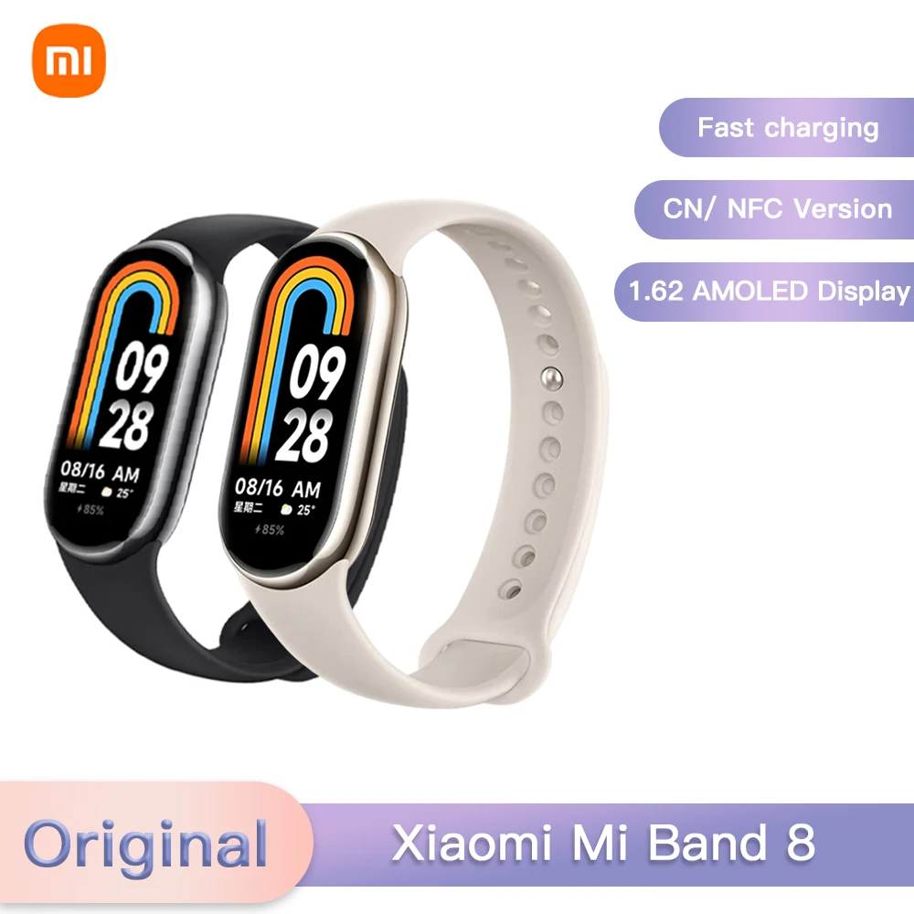 

Xiaomi Mi Band 8 Smart Bracelet CN Version NFC Oringal Blood Oxygen Heart Rate Sleep Monitoring Smart Watch Sport Band Pedometer