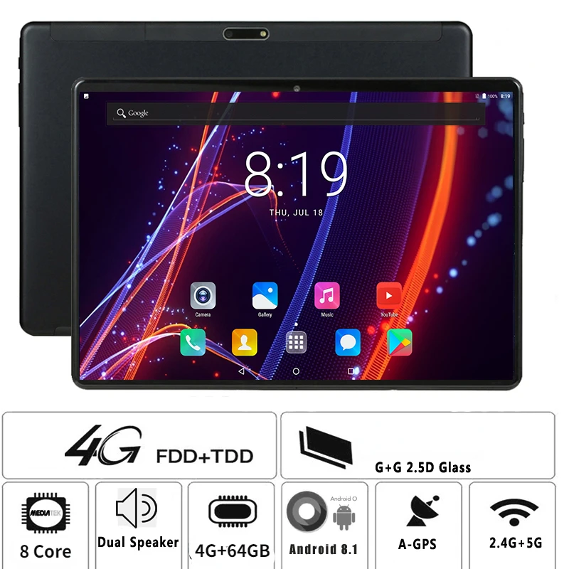 2023 New Android 9.0 Tablet PC Octa-core 10.1 inch 4G+64GB 4G Full Netcom Android Game Internet Class Android Tablet