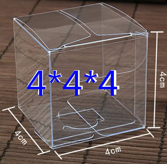 110 stkspartij Clear Vierkante Bruiloft Gunst Geschenkdoos PVC, прозрачные конфеты для вечерние, конфеты, шоколад, дюжина 4x4x4 см (art.: 3920be347fb47) - 3920be347fb47