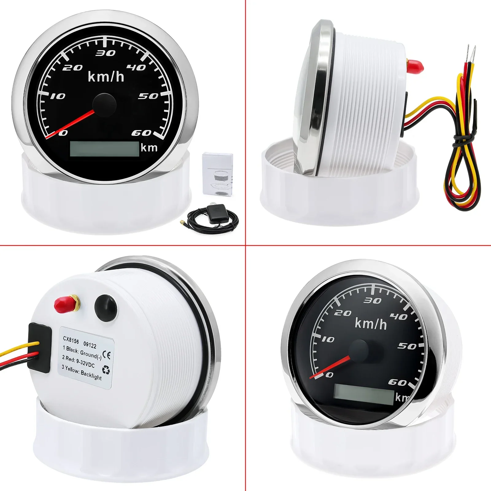 7-цветный светодиодный автомобильный GPS-спидометр 60 км/ч с антенной 85 мм