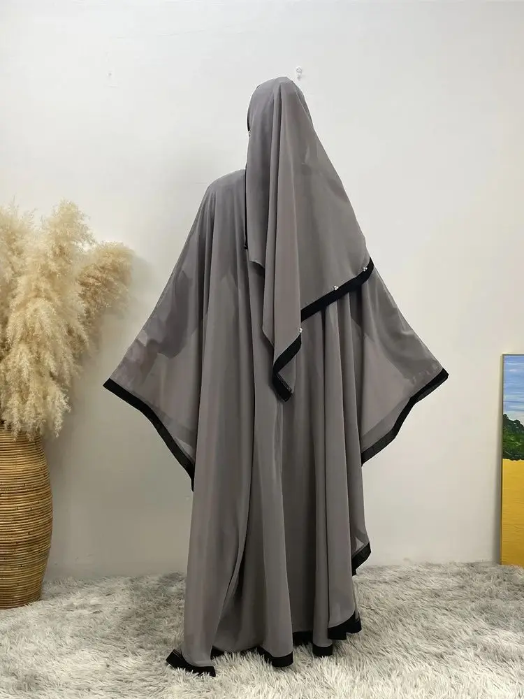 Рамадан Eid Khimar комплекты для мусульман Hijab платье молитвенная одежда женщин Abaya