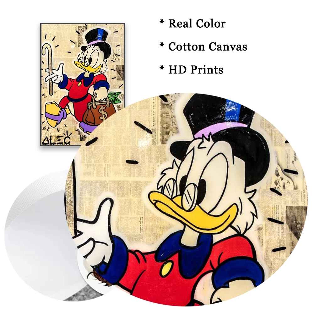 Плакат McDuck с запахом и деньгами Дисней Дональд Дак успешные принты мультяшная