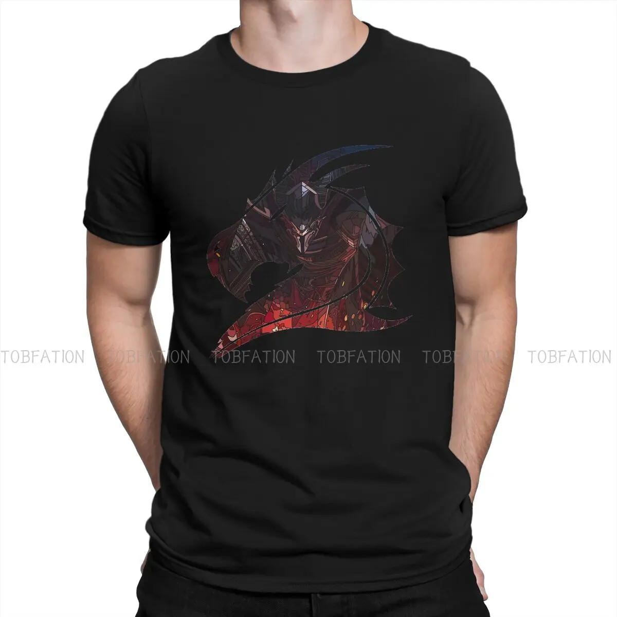 

Dragon Silhouette TShirt For Male Pantheon Animation Clothing Novelty T Shirt Soft Printed Loose