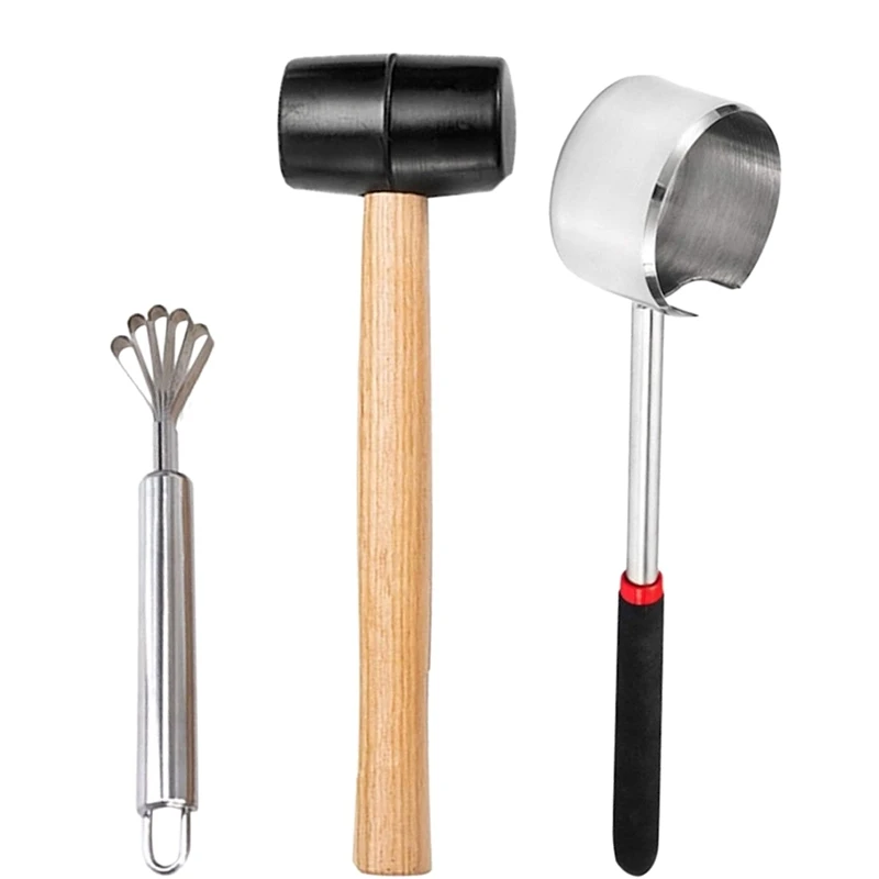 

3 шт. семейный набор для молодых и зрелых кококосовых орехов, молоток, инструменты для удаления кокоса, домашняя кухонная утварь