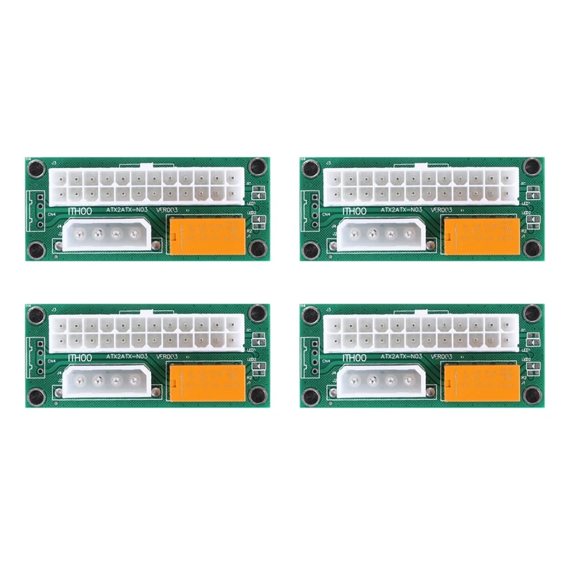 

4 упаковки, двойной блок питания, несколько адаптеров питания, Add2psu ATX, 24 контакта на 4-контактный разъем Molex для майнера BTC