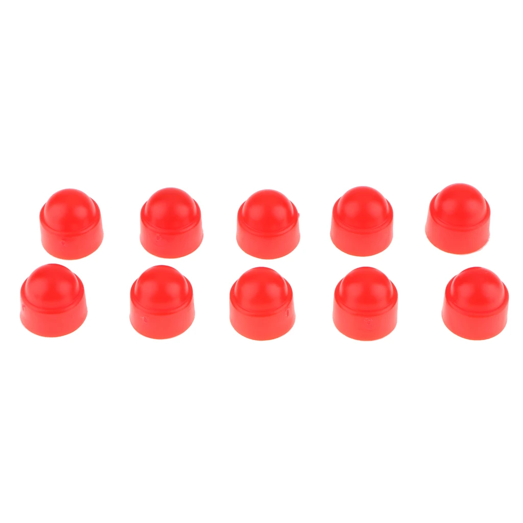 

10 Pieces Durable Plastic Hex Nut Caps Dome Cover Red - Protects Your Nut
