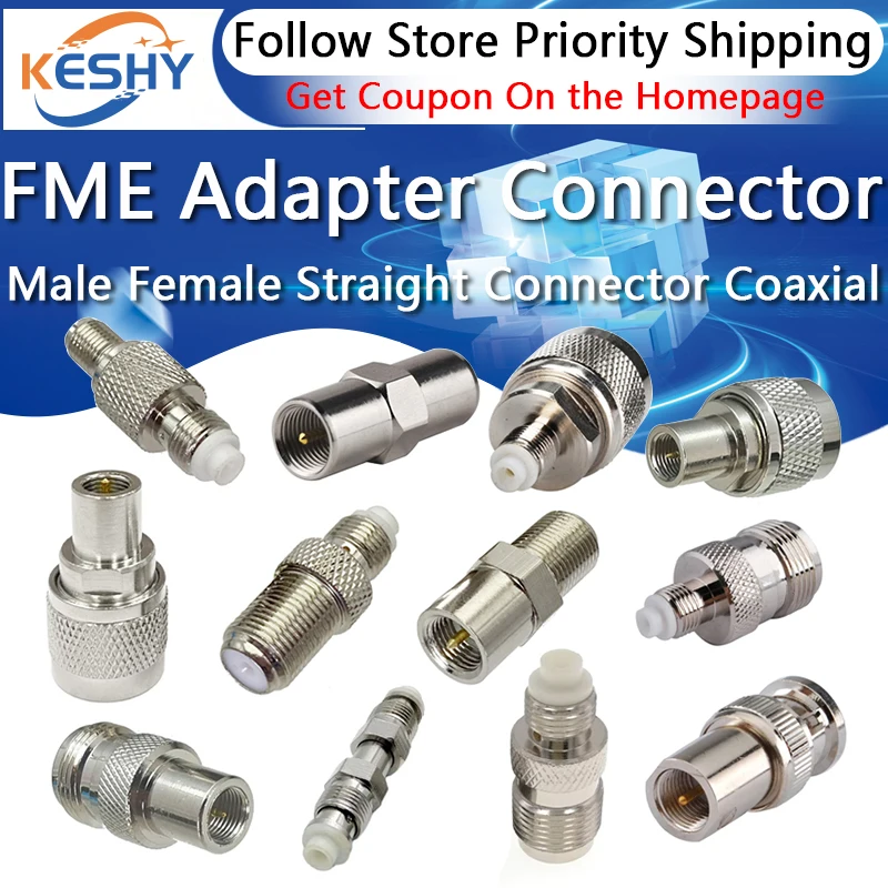 SMA-FME папа-мама Прямой разъем SMA TNC BNC UHF F FME на Коаксиальные RF-адаптеры RF Новая