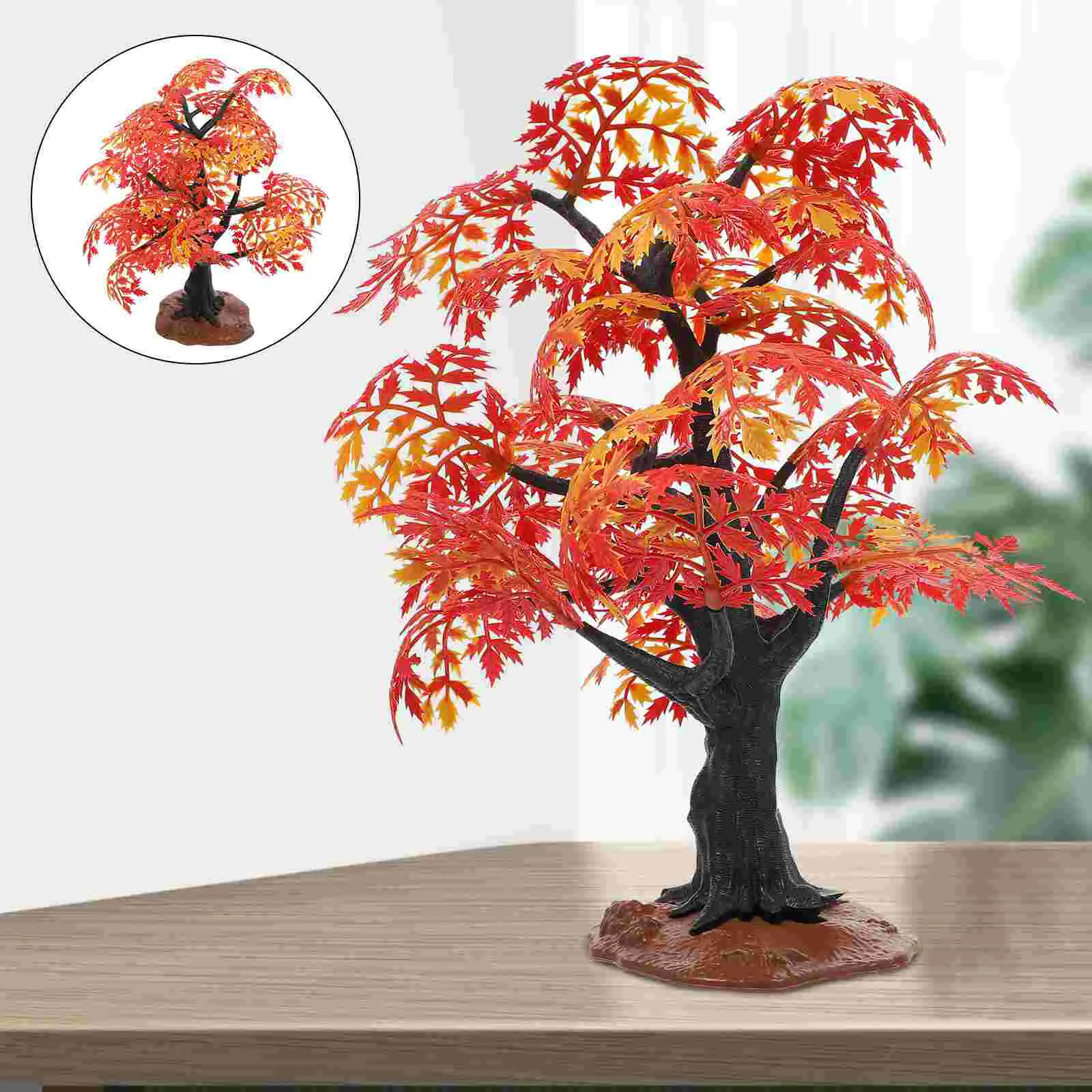 

Maple Model Micro Tree Ornament DIY Garden Decor Home Fake Small Faux Landscape Shaped Retro Decorate Desk