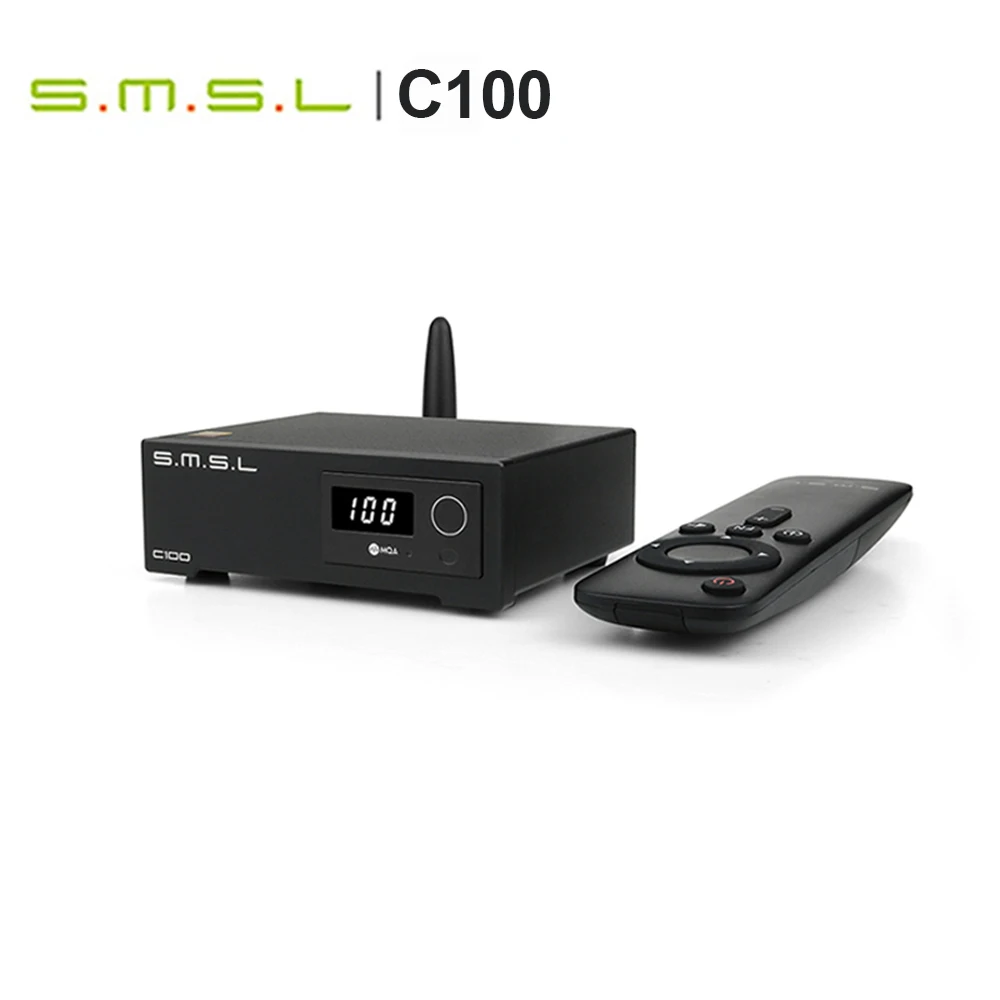 

SMSL C100 USB C MQA DAC 32Bit AK4493S XMOS XU316 DSD512 768KHZ CK-03 Clock Optical Coaxial Bluetooth Decoder With Remote Control