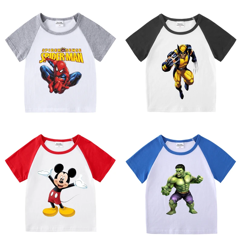 Детская Хлопковая футболка для мальчиков на возраст 1-8 лет |