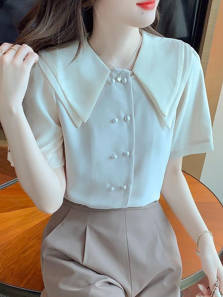 Блузка женская летняя с коротким рукавом G437