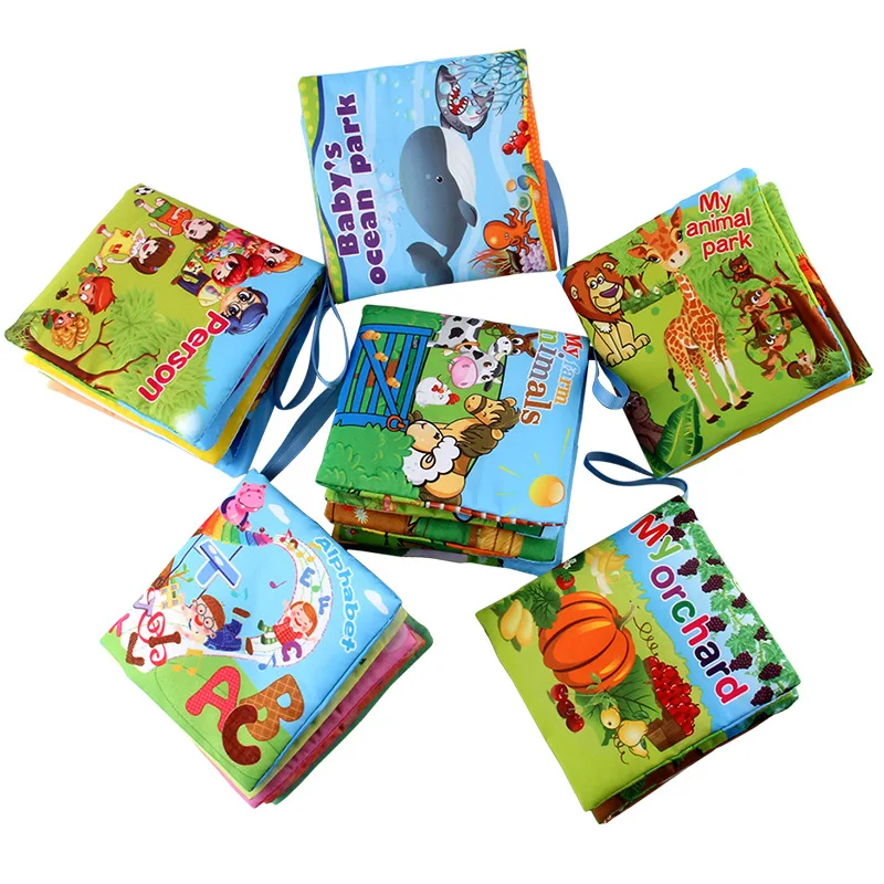 Baby Toys Soft Cloth Books Rustle Sound Infant Educational Stroller Rattle Toy Newborn Crib Bed Baby Developmental Toys 0-36M