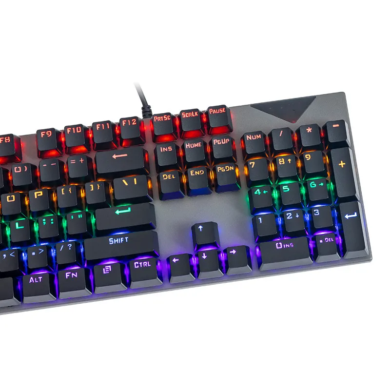 gaming mechanical keyboard usb wired blue red switch 104keys anti ghosting led backlit rgb for gamer laptop computer free global shipping