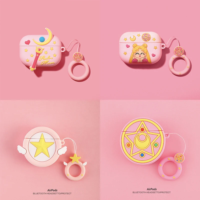 3D Earphone Case for Airpods 1 2 3 Pro Case Cute Silicone Cartoon Girl Headphone/Earpods Cover with Keychain
