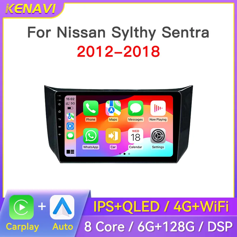 Фото Автомобильная стереосистема на базе Android 2 Din для Nissan Sylphy B17 Sentra 12 2012 2013 2014 2015 2016 2017 2018 мультимедийный видеоплеер навигация GPS Carplay авторадио головное устройство без DVD с экраном №1