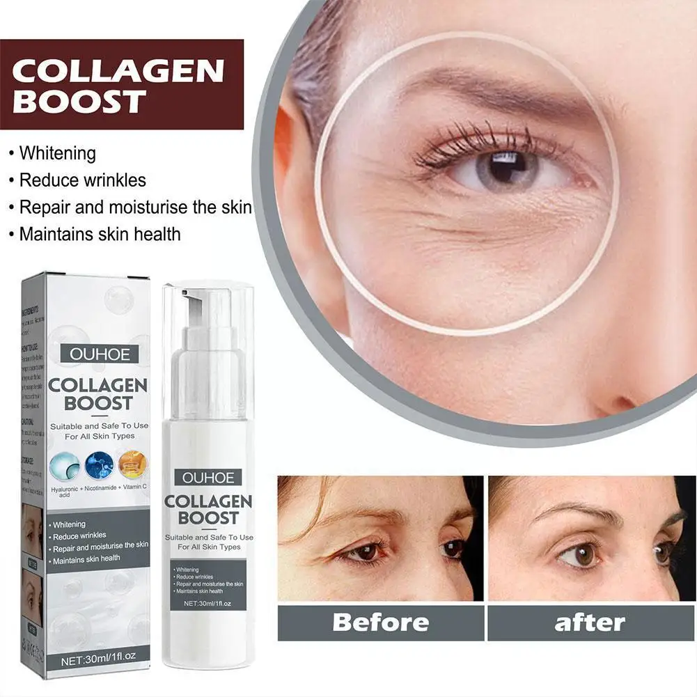 

Women Collagen Boost Anti-Aging Serum Collagen Booster for Face with Hyaluronic Acid Unisex Collagen Facial Cream 30ml O5V3