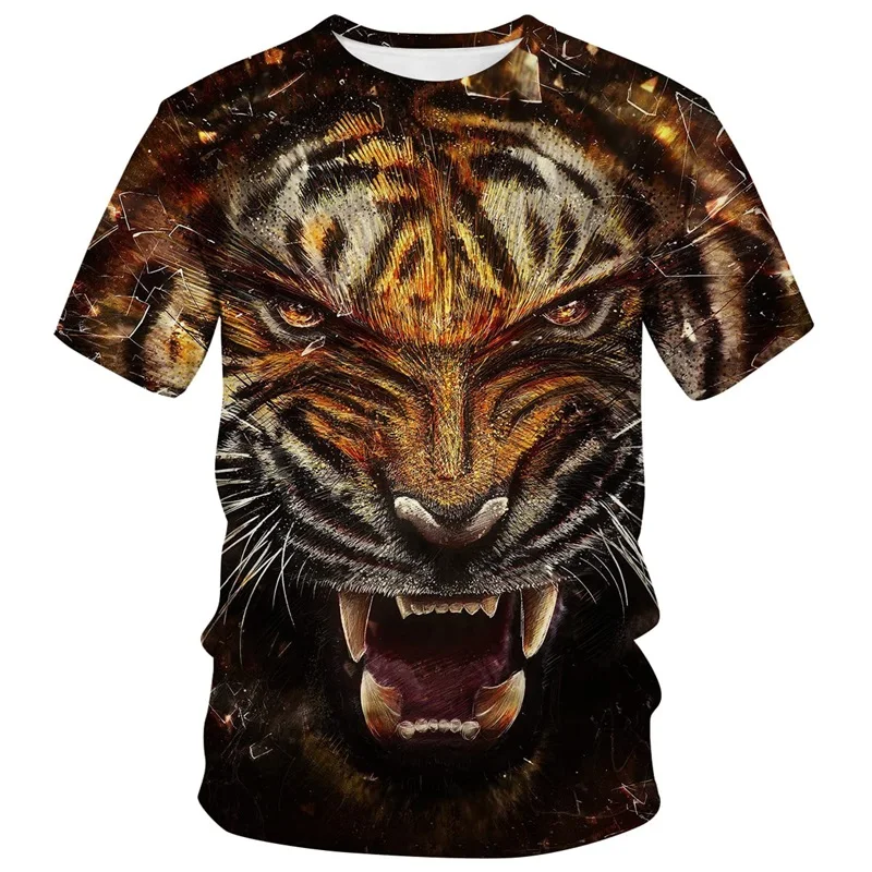 

Wildlife Tiger Graphic T Shirt for Men Clothing Summer Casual Streetwear 3D Print Animal T-shirts Women Gym Clothes Short Sleeve