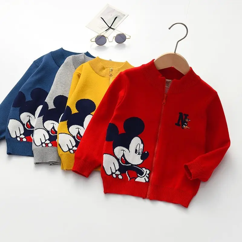 

Children's Sweater Cardigan Zipper Mickey Children's Coat Boy Animation Cartoon Sweater Baby Coat
