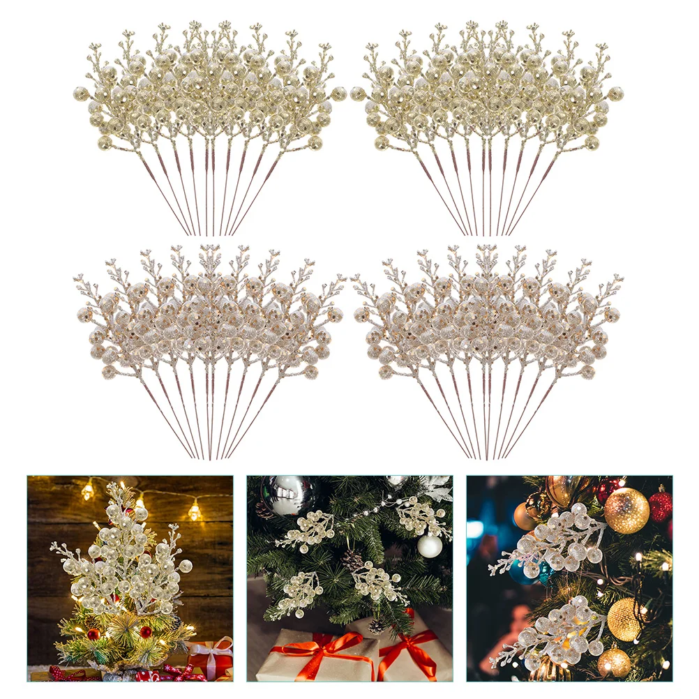 

Berry Christmas Tree Fake Picks Stems Artificial Stemberries Ornaments Wreath Decorations Decoration Branches Sticksglitter