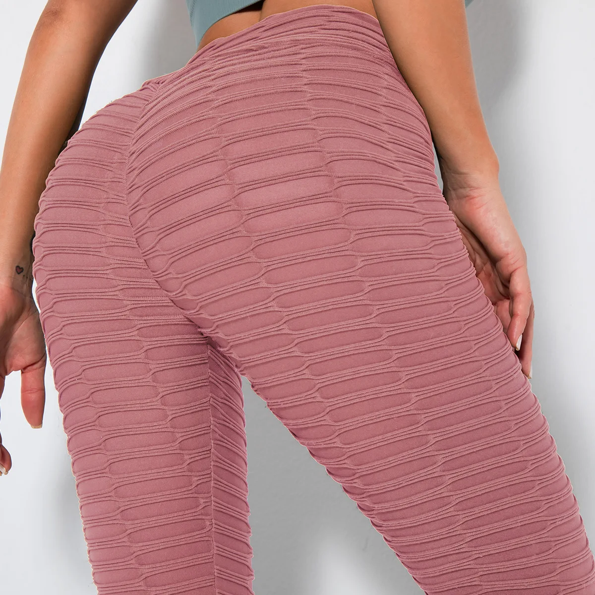 K Elastic High Waist Booty Lifting Sports Leggings Women Quick Drying Fitness Running Yoga Pants Gym Girl 3D Solid Color Legging