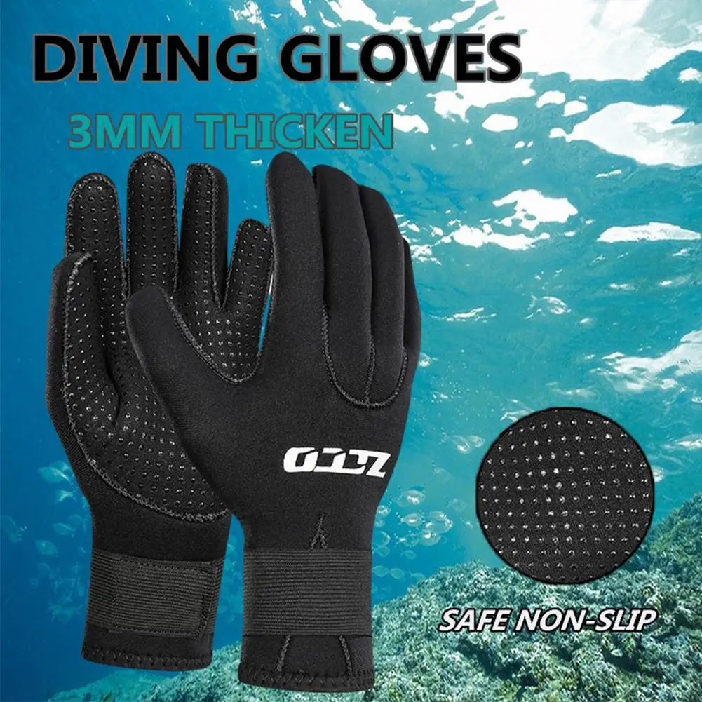 

1 Pair 3mm Diving Gloves Anti-slip Wear-resistant Cold-proof Swimming Gloves For Surfing Snorkelling
