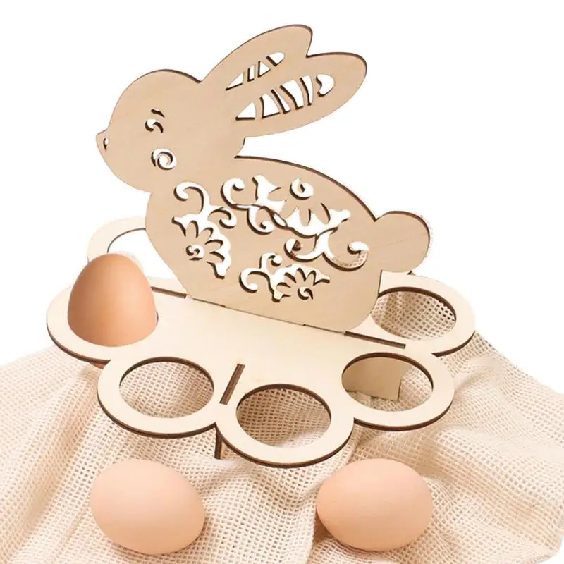 

Bunny Wooden Easter Egg Holder Wooden Easter Egg Holder Craft Shelves Home Festival Decoration Gift For Easter Gift Home
