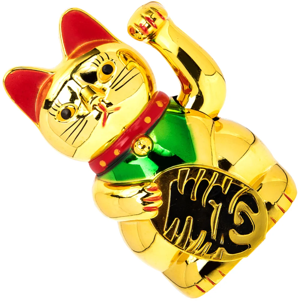 

Waving Hand Lucky Cat Desktop Figurine Fortune Decoration Creative Weaving Arm Ornament