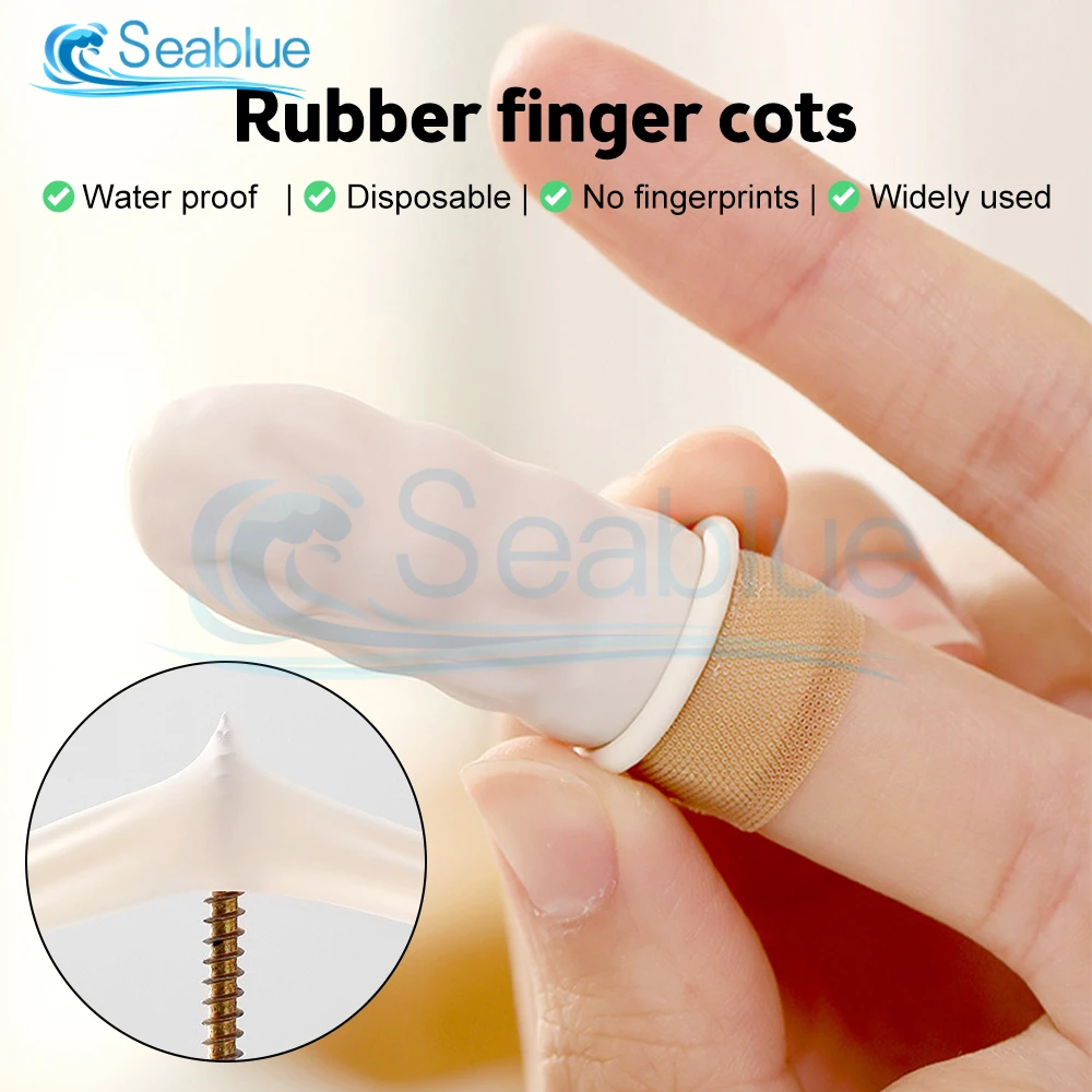 

100Pcs Disposable Fingertips Protector Gloves Natural Rubber Non-slip Anti-static Latex Finger Cots Fingertips Durable Tool
