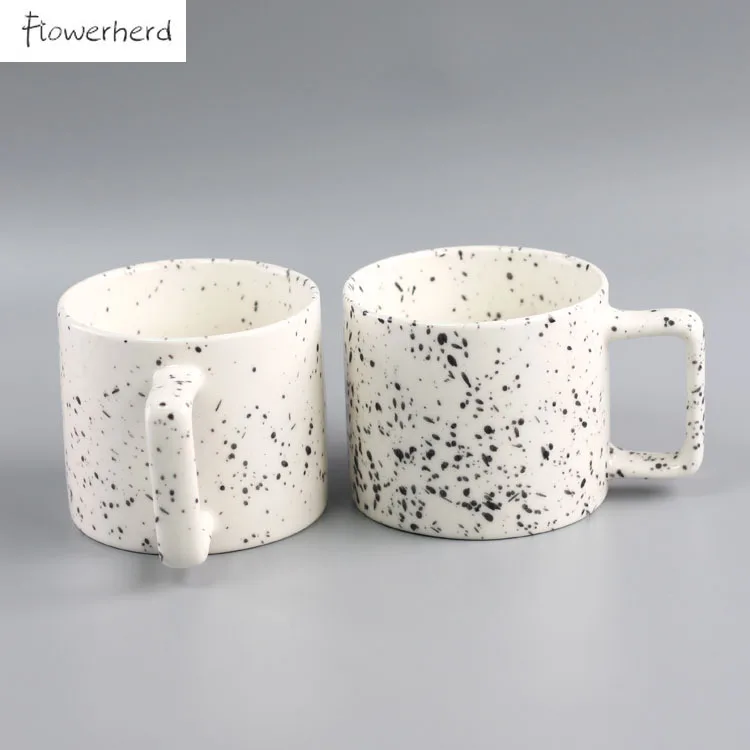 Керамическая кружка в горошек с большими чернилами кофейная чайная чашка посуда