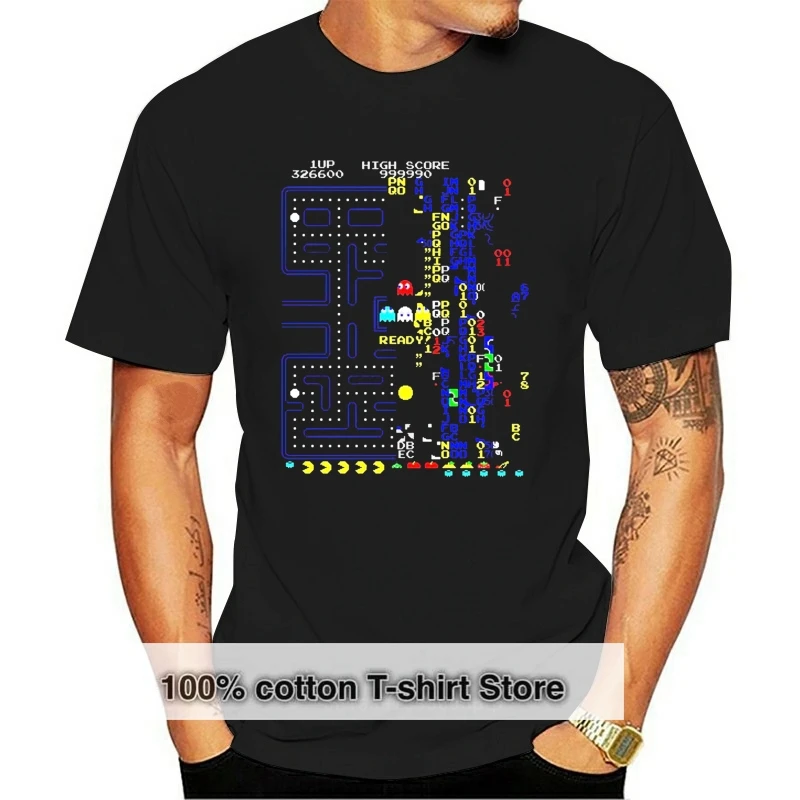 

Pacman Killscreen T Shirt 2018 Pacman arcade game 80 retro black T-Shirt