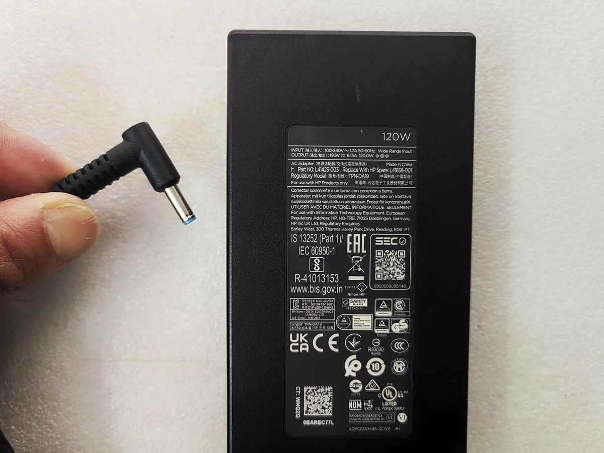 Фото L41423-003 TPN-DA19 SU10473-19001 Для ноутбука HP Omen 17-w047nr 120 Вт 19,5 В 6,15 А L41856-001 OEM 190045 -11 Адаптер переменного тока с синим наконечником №3