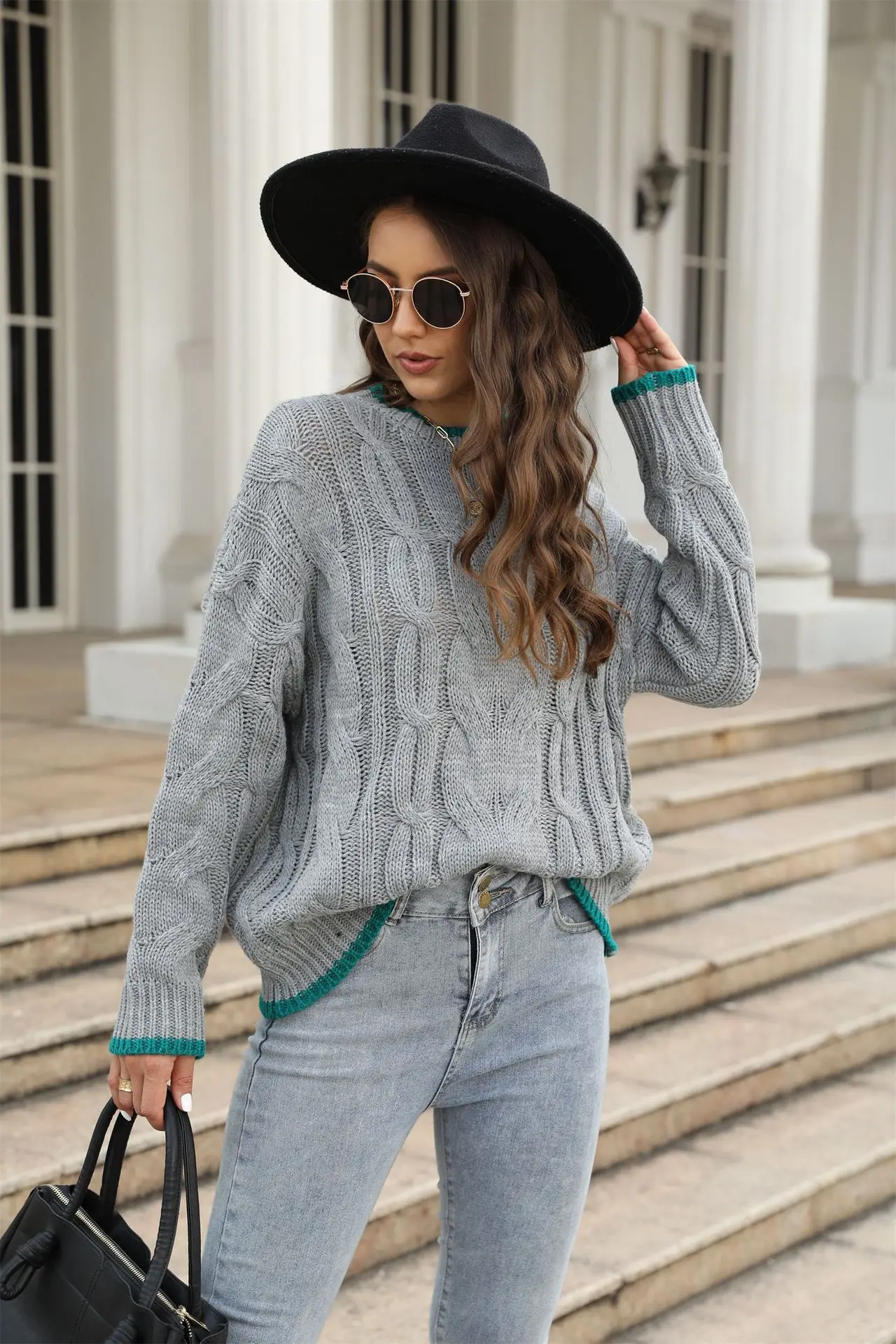 

Sweater Woman Winter 2022 Korean Fashion Pulls Pullover New In Knit Tops Over Sized Thick Sweaters Modern O-Neck Long Sleeve Top