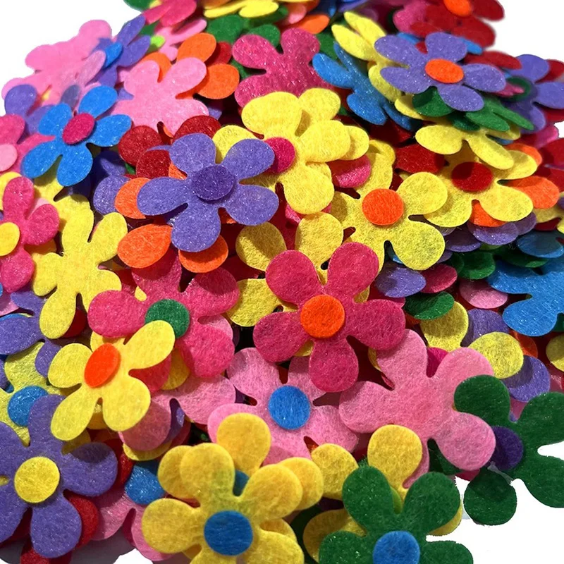 300 шт. нетканые фетровые тканевые наклейки на стену с цветами для школьного