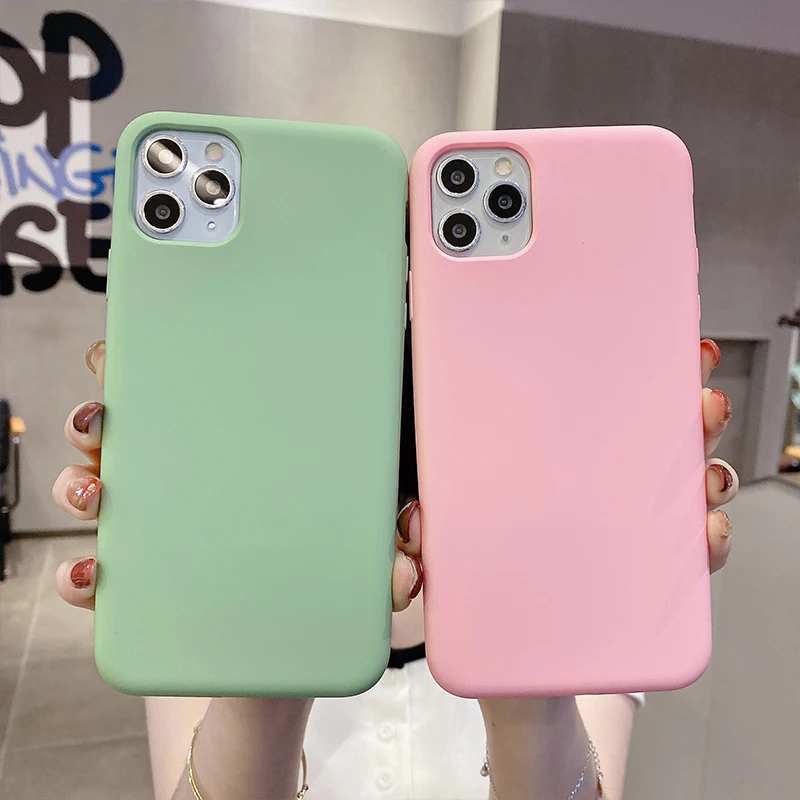 

Simplicity ins Liquid silicon Phone Soft Case For IPhone 13 12 11 Pro Mini XS Max X XR 8 7 6 Plus SE 2020 Shockproof Cover