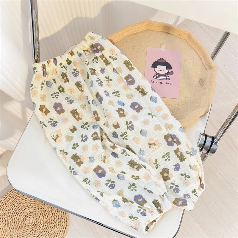 

Baby spring clothes Korea Organic Cotton Pants Newborn Toddlers Autumn Summer Winter Cute Soft muslin clothes for children Pants