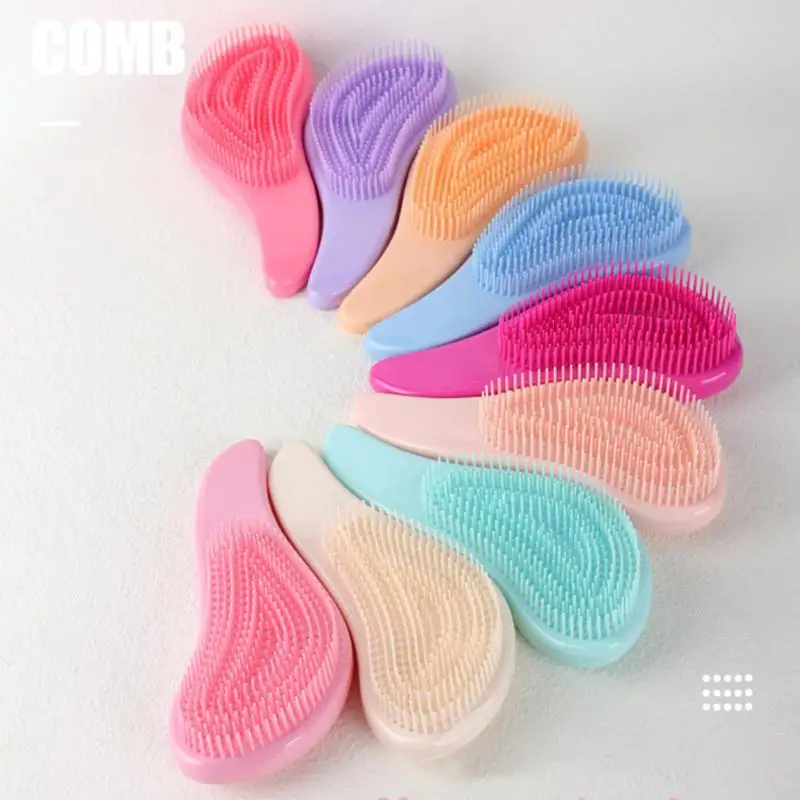 

Hand-held Massage Combs Hair Scalp Care Hairdressing Comb Plastic Soft Combs Lovely Women Hair Brush Anti-static Smoothing Comb