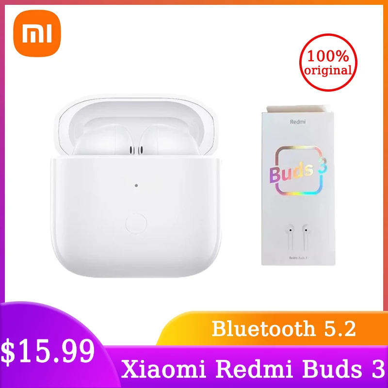 

Xiaomi Redmi Buds 3 Wireless Bluetooth Earphone Dual Mic Noise Cancellation Earbuds TWS Music Touch Water Resistant Headphones