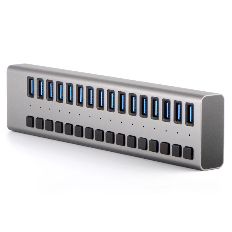 

Individual ON/Off Switches Powered USB 3.0 Hub 10 Ports USB Data Hub Splitter 90w Power Adapter USB Extension for Hard Drive