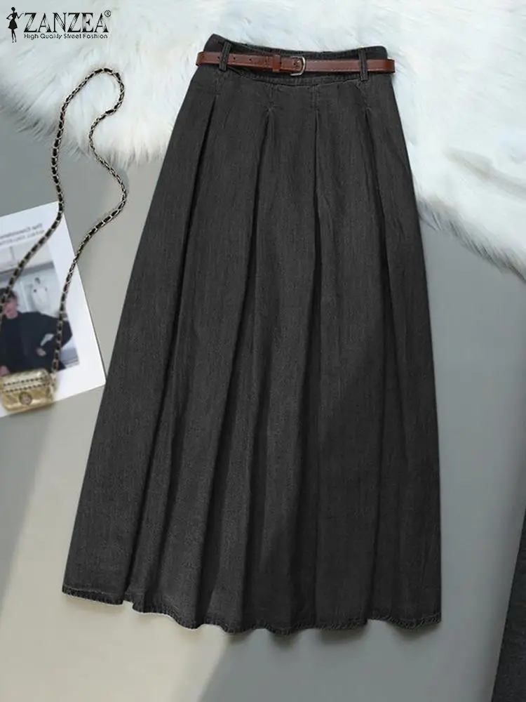 Zanzea Женская Винтажная Джинсовая Юбка