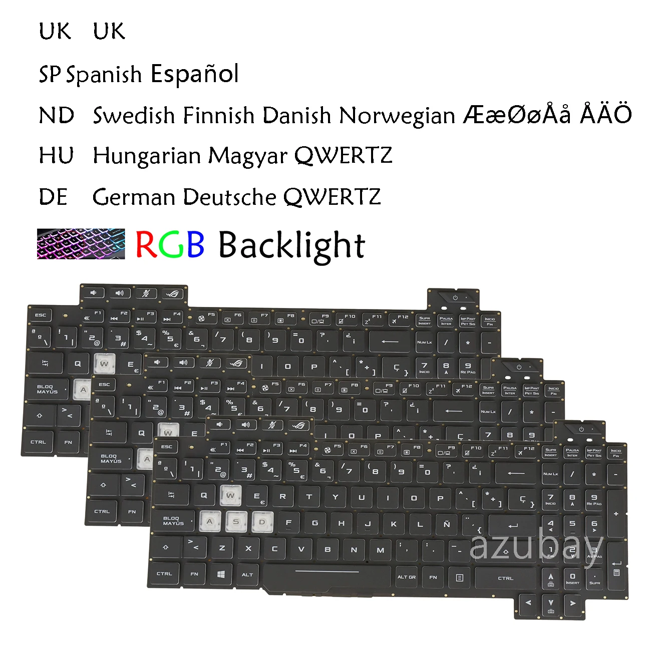 Фото Клавиатура UK LA SP NE GR HG для Asus V170162IE1 V170162FE1, 0KNR0- 661AUK00 6614LA00 661ASP00 6614SP00 6614ND00 6614GE00 6614HU00 №2