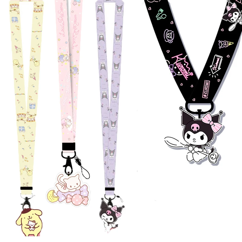 

Sanrio аксессуары Kuromi Kawaii Melody мультяшный шнурок Cinnamoroll Аниме фигурки для телефона шнурок на шею детские игрушки Рождественский подарок