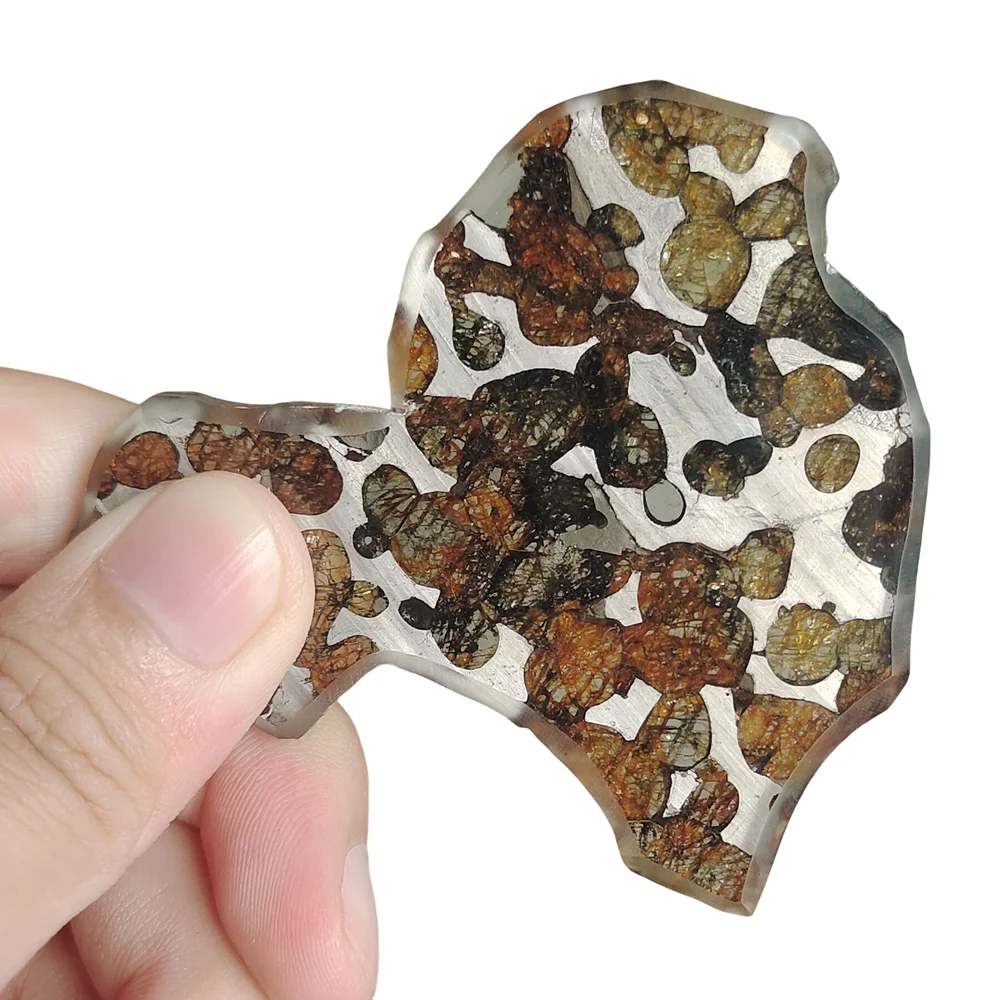 

25.6g Seymchan Pallasite Olive Meteorite Slices Natural Meteorite Material Olive Meteorite Specimens -QA237