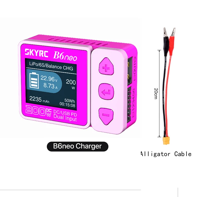 SkyRC B6neo pink + XT60 Alligator cable