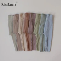 rinilucia 2022 autumn new baby girl cotton leggings baby boy casual pants infant kids solid closure pants bottoming pants
